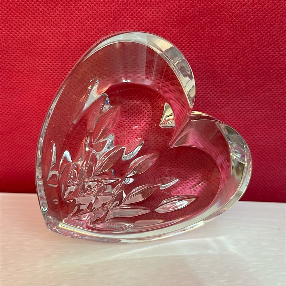 Waterford Crystal large heart paperweight beautiful but has 2 little chips FINAL